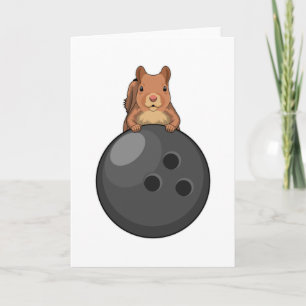 Squirrel at Bowling with Bowling ball Card