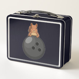 Squirrel at Bowling with Bowling ball Metal Lunch Box