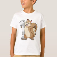 Squirrel at Chess with Chess piece King