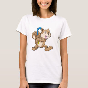 Squirrel at Field hockey with Hockey stick T-Shirt