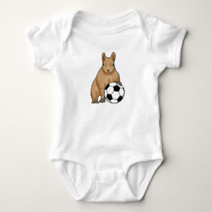 Squirrel at Soccer Sports Baby Bodysuit
