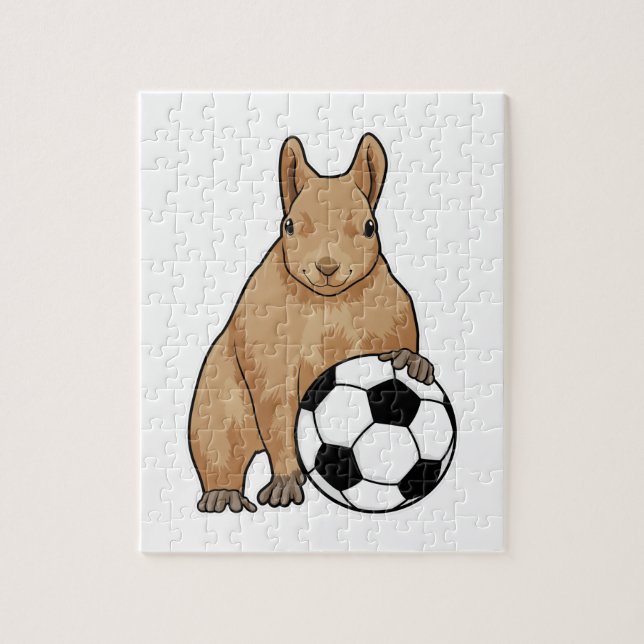Squirrel at Soccer Sports Jigsaw Puzzle (Vertical)