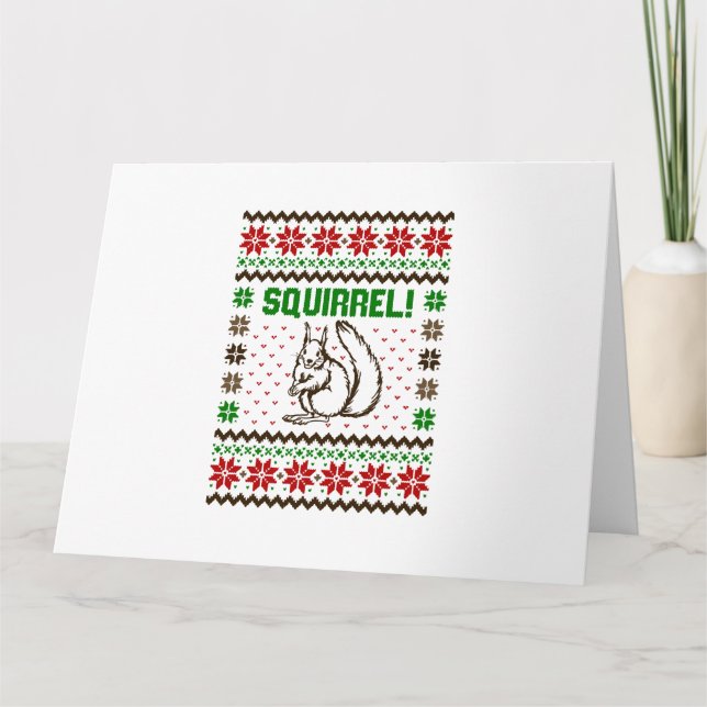 Squirrel Attacks The Griswold Family Ugly Sweater  Card (Front)