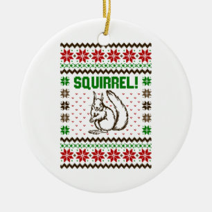 Squirrel Attacks The Griswold Family Ugly Sweater Ceramic Ornament