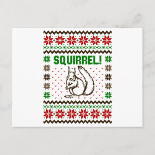 Squirrel Attacks The Griswold Family Ugly Sweater Holiday Postcard