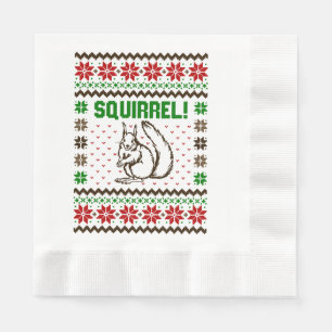 Squirrel Attacks The Griswold Family Ugly Sweater Napkin