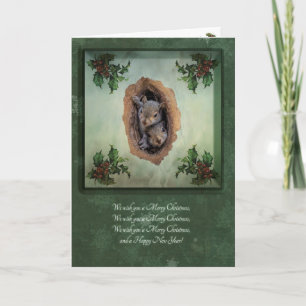 Squirrel Babies Christmas Greeting Card - personal