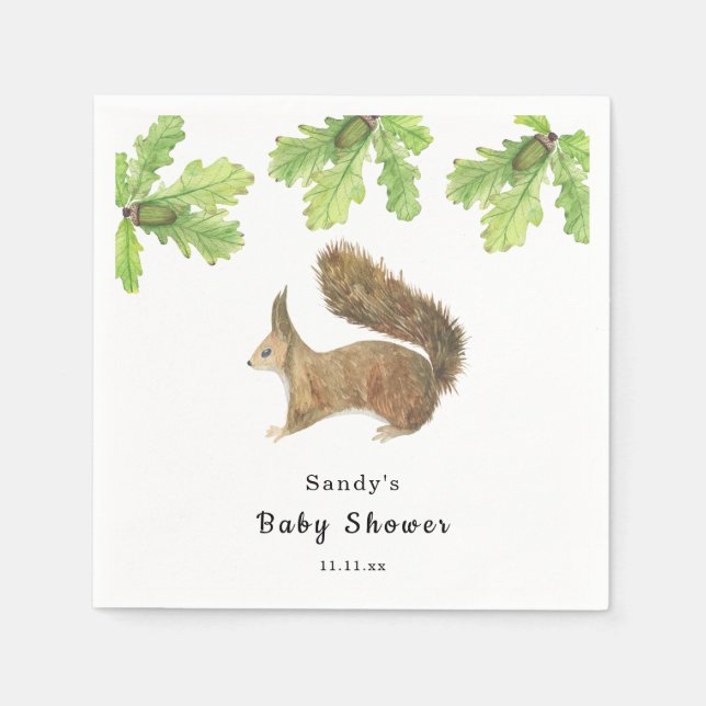 Squirrel - Baby Shower Napkin (Front)