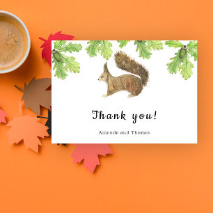 Squirrel - baby shower thank you card