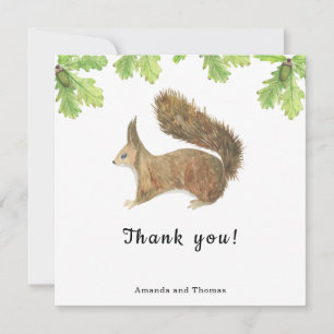 Squirrel - baby shower thank you card