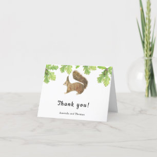 Squirrel - baby shower thank you card