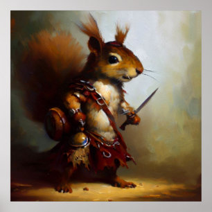 Squirrel Barbarian Poster