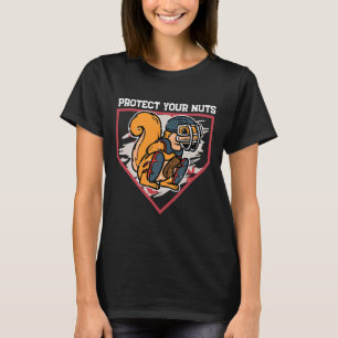 Squirrel Baseball Catcher Protect Your Nuts Boys K T-Shirt
