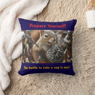 Squirrel Battle Throw Pillow