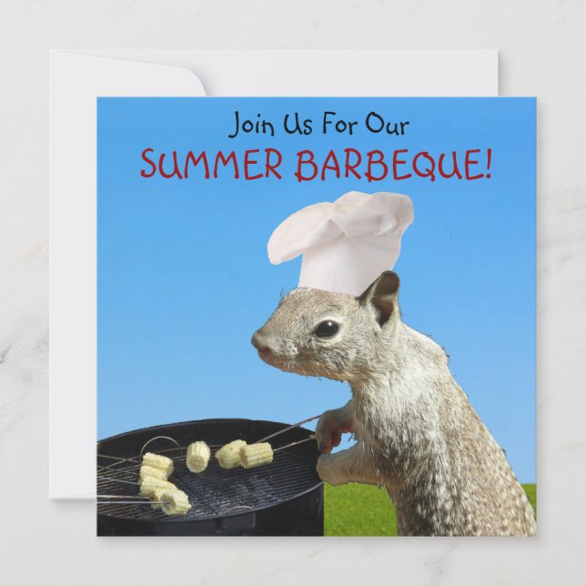 Squirrel BBQ Invitations (Front)