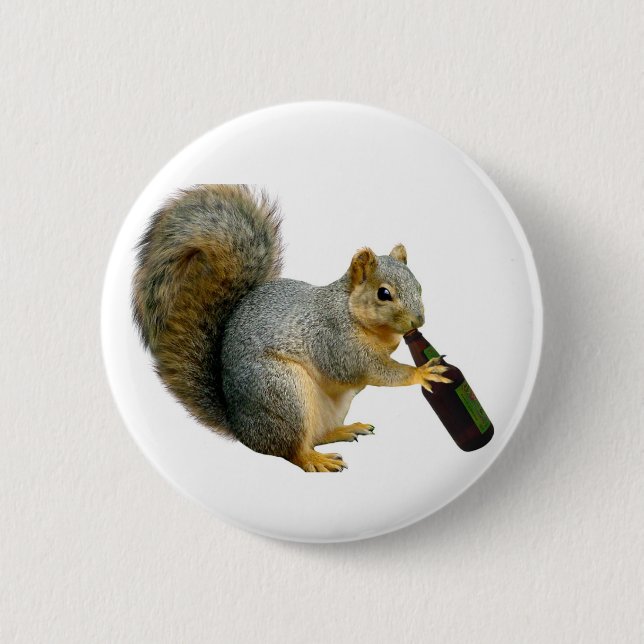 Squirrel Beer 2 Inch Round Button (Front)