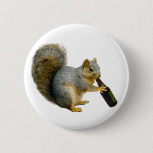 Squirrel Beer 2 Inch Round Button