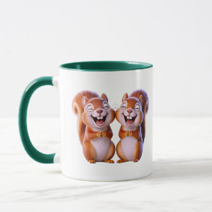 Squirrel Best Friends Laughing Cartoon Mug