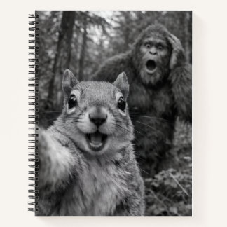 Squirrel Bigfoot Surprised Selfie  Notebook