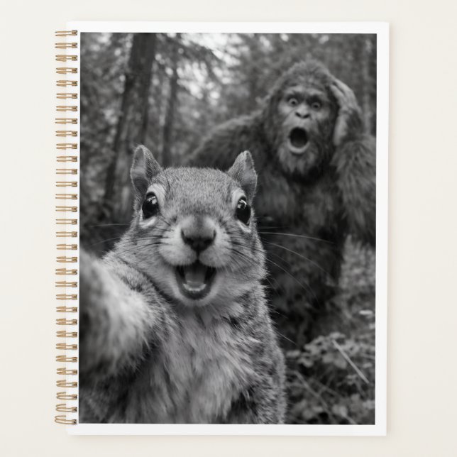 Squirrel Bigfoot Surprised Selfie Planner (Front)