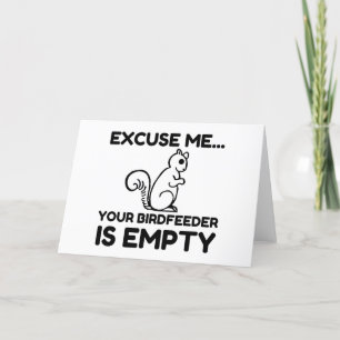 SQUIRREL BIRDFEEDER EMPTY HOLIDAY CARD
