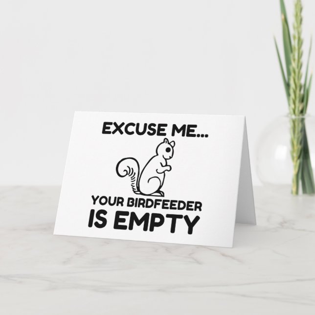 SQUIRREL BIRDFEEDER EMPTY HOLIDAY CARD (Front)