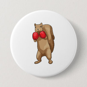Squirrel Boxer Boxing gloves 3 Inch Round Button