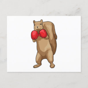 Squirrel Boxer Boxing gloves Postcard