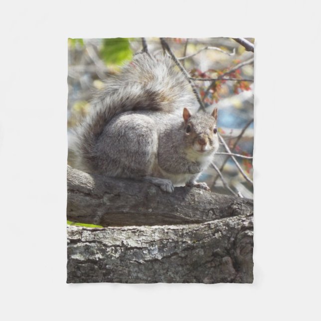 Squirrel branch fleece blanket (Front)