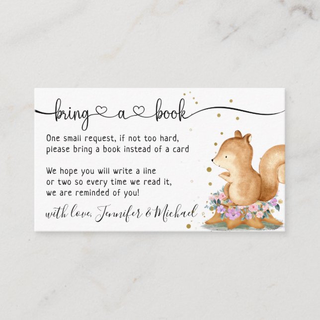 Squirrel Bring a book Enclosure Card (Front)