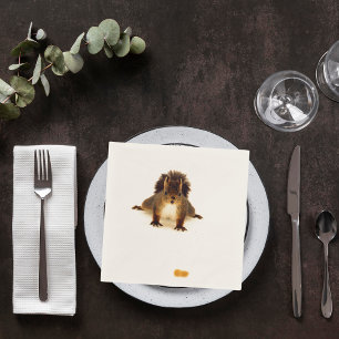 Squirrel brown white cute funny napkin