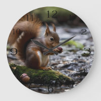 Squirrel By The River Eating A Acorn,