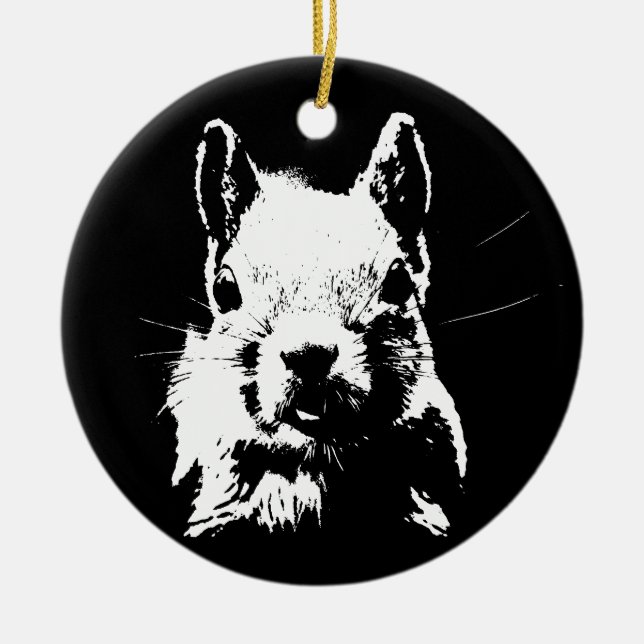 Squirrel Ceramic Ornament (Front)