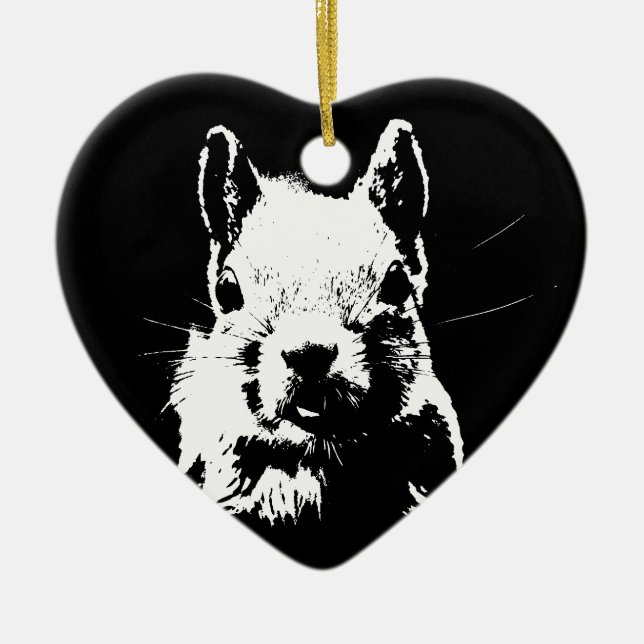 Squirrel Ceramic Ornament (Front)