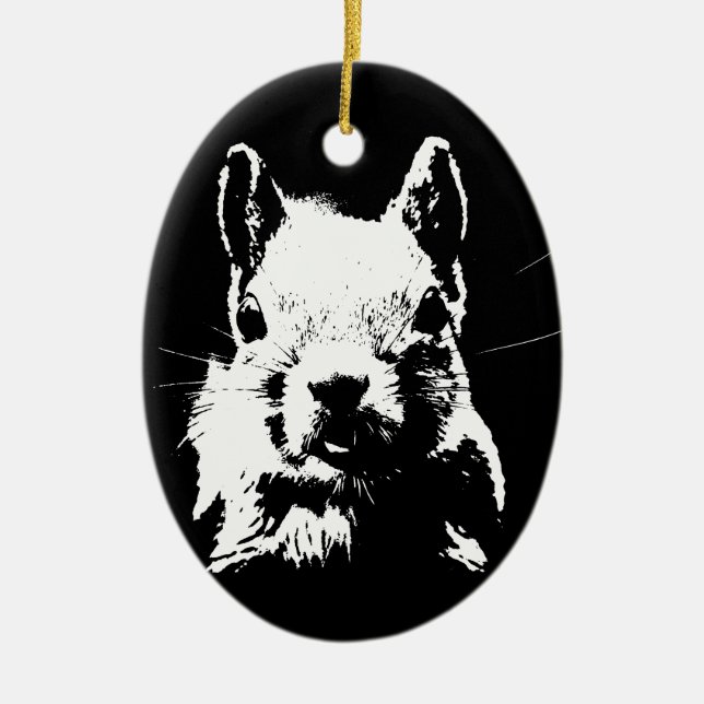 Squirrel Ceramic Ornament (Front)