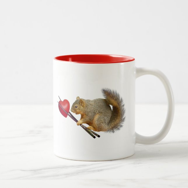 Squirrel Chopsticks Heart Mug (Right)