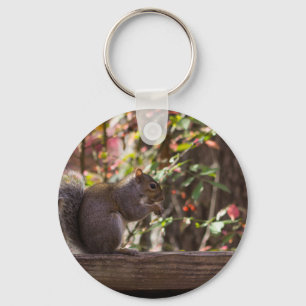 Squirrel Chow Time Keychain