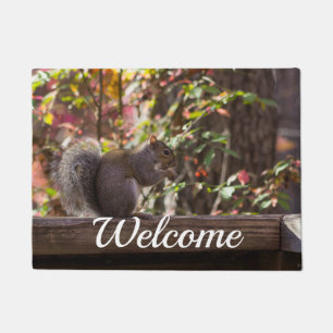 Squirrel Chow Time Welcome Doormat