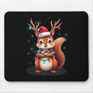 Squirrel Christmas 2024 With Lights & Holiday Mouse Pad