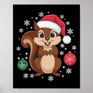 Squirrel Christmas Christmas Xmas Pyjamas  Poster