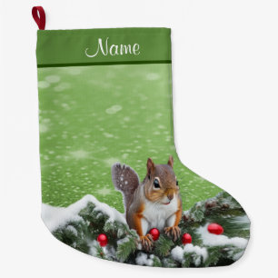 Squirrel Christmas Holidays Stocking
