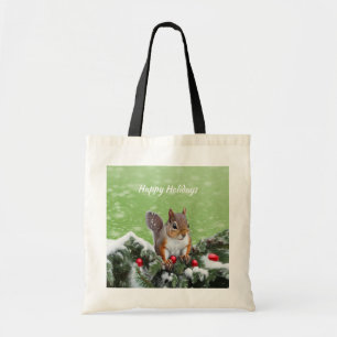 Squirrel Christmas Holidays Tote Bag
