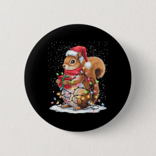 Squirrel Christmas Lights Decor Funny Squirrel Xma 2 Inch Round Button