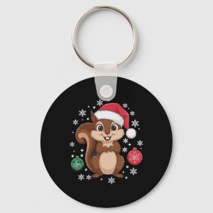 Squirrel Christmas Merry Christmas Festive Xmas Ho Keychain