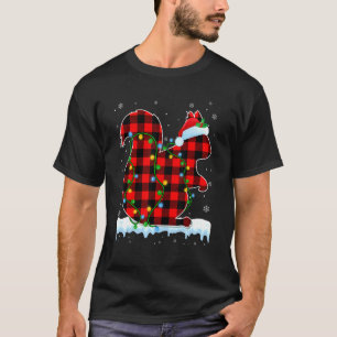 Squirrel Christmas Santa Hat Cute Animals Xmas Li T-Shirt