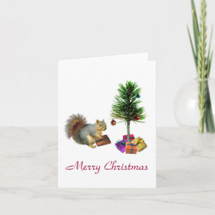 Squirrel Christmas Tree Holiday Card