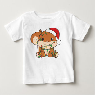 Squirrel Christmas Winter Animals Holiday Squirrel Baby T-Shirt