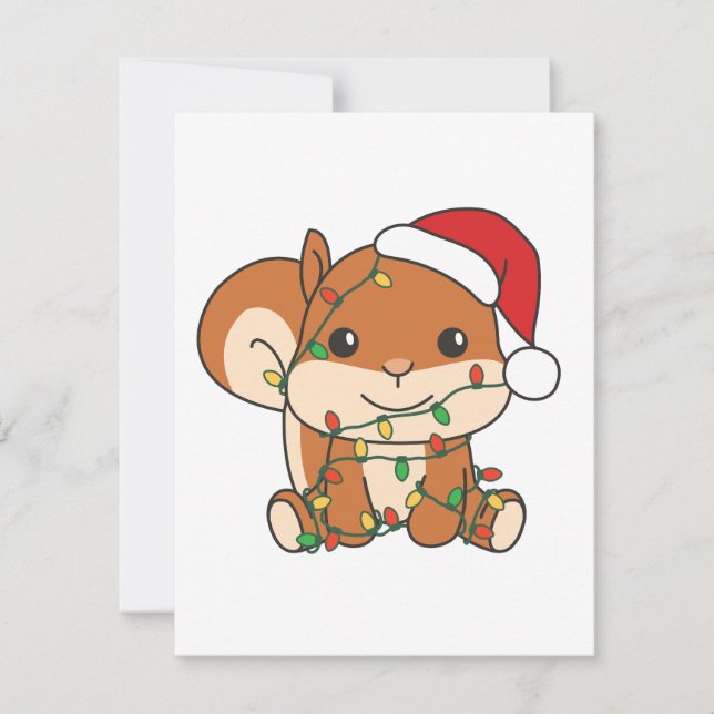 Squirrel Christmas Winter Animals Holiday Squirrel Card (Front)