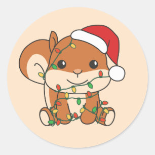 Squirrel Christmas Winter Animals Holiday Squirrel Classic Round Sticker