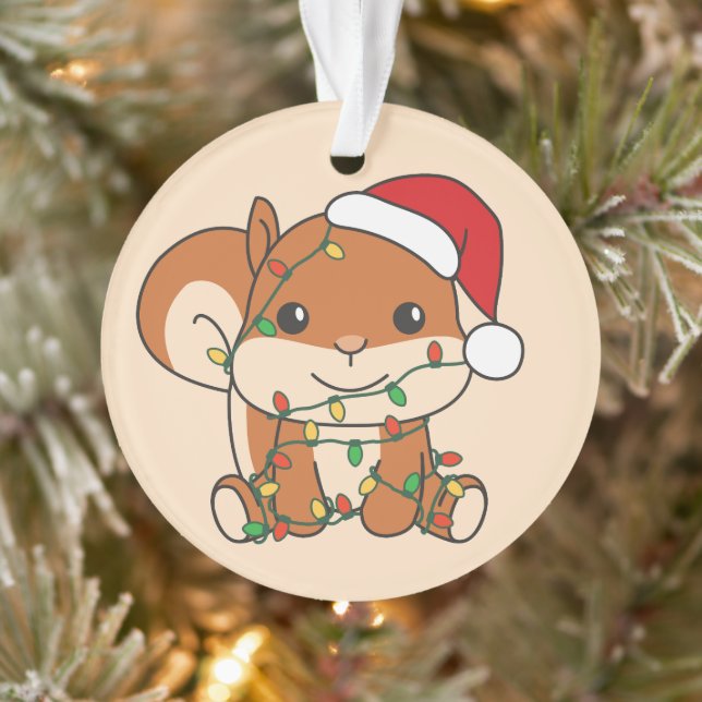 Squirrel Christmas Winter Animals Holiday Squirrel Ornament (Tree)
